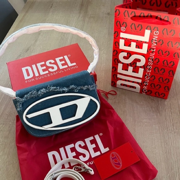 Diesel Blue and White Crossbody Bag